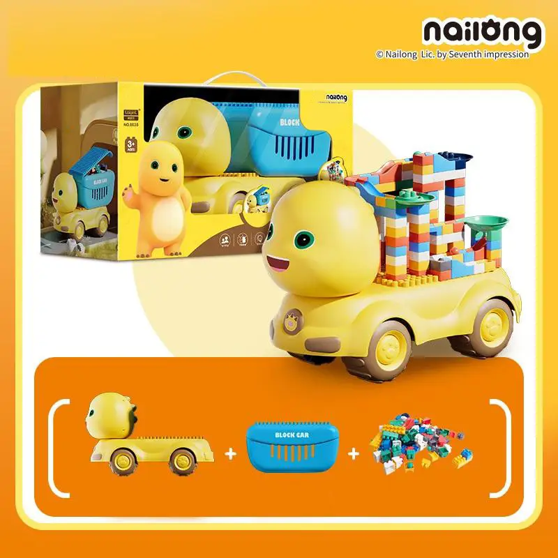 OHSOME Mr. Man Nailong Building Block Cars Mainan Balok Susun Nailong Bentuk Mobil DIY 124 pcs - Image 5