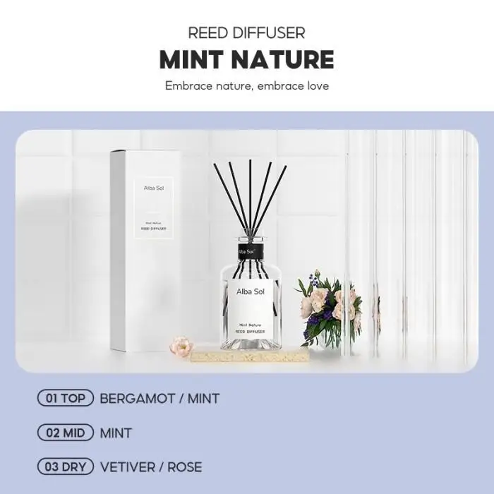 OHSOME - Alba Sol Reed Diffuser Lucky Water / Nature Seed / Marine Ocean 150ml - Image 2