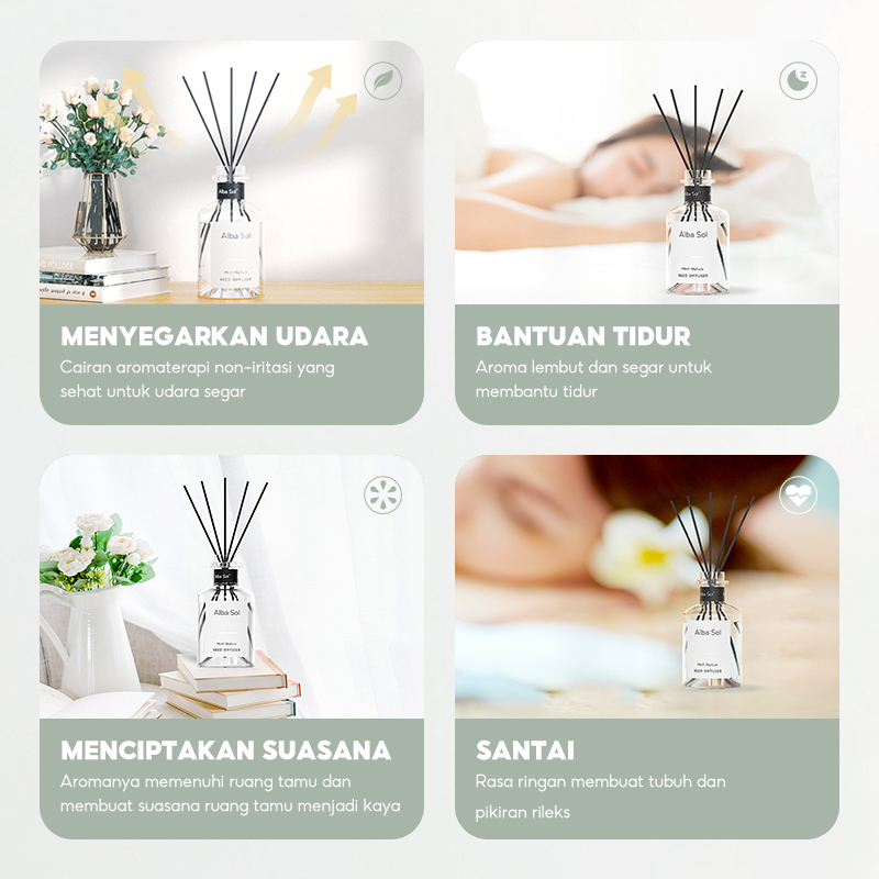 OHSOME - Alba Sol Reed Diffuser Lucky Water / Nature Seed / Marine Ocean 150ml - Image 7